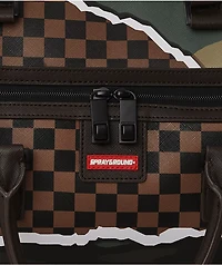 Sprayground Tear It Up Brown Checker Duffle Bag