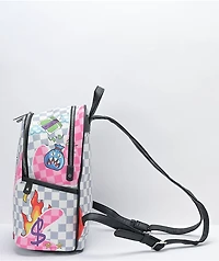 Sprayground Tokyo Bubble Grey & Pink Checkered Mini Backpack