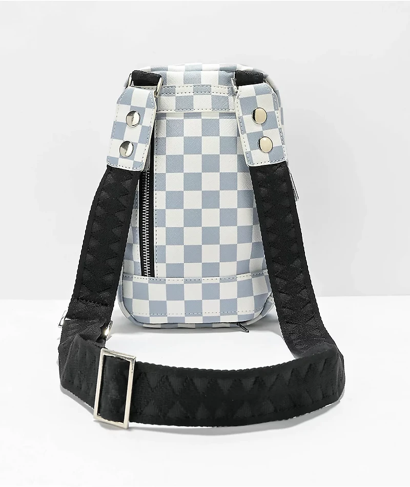 Sprayground Tokyo Bubble White & Grey Checkered Shoulder Bag