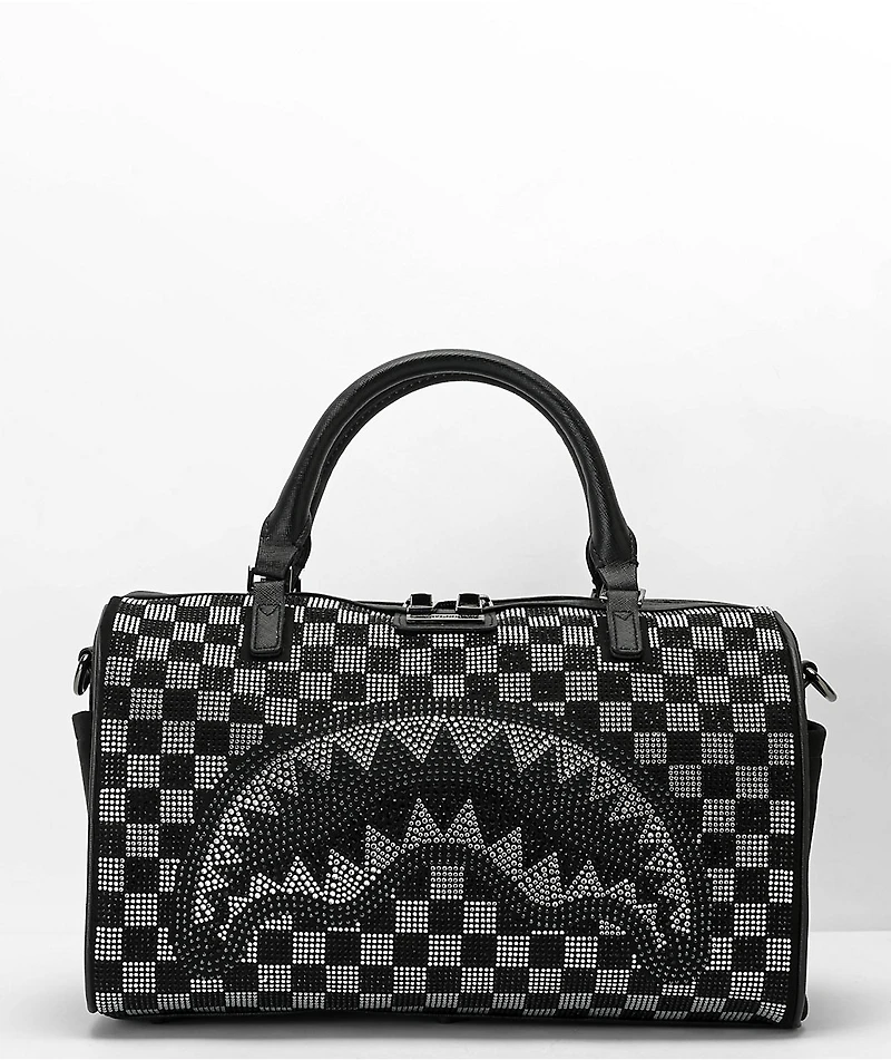 Sprayground Trinity Black & Grey Checker Mini Duffel Bag