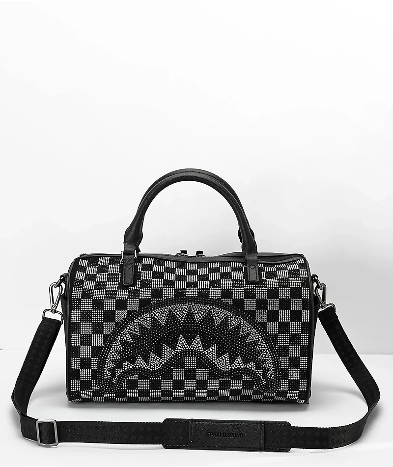 Sprayground Trinity Black & Grey Checker Mini Duffel Bag