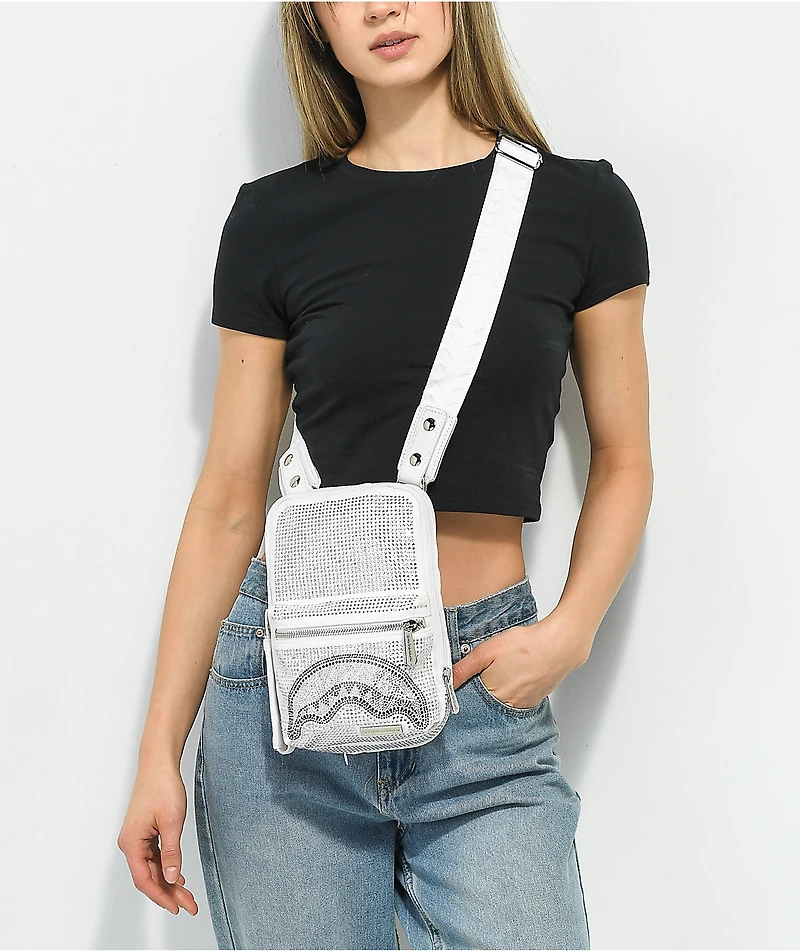 Sprayground Trinity White Crossbody Bag