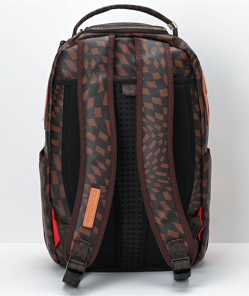 Sprayground Trippy Henny Brown Checkerboard Backpack