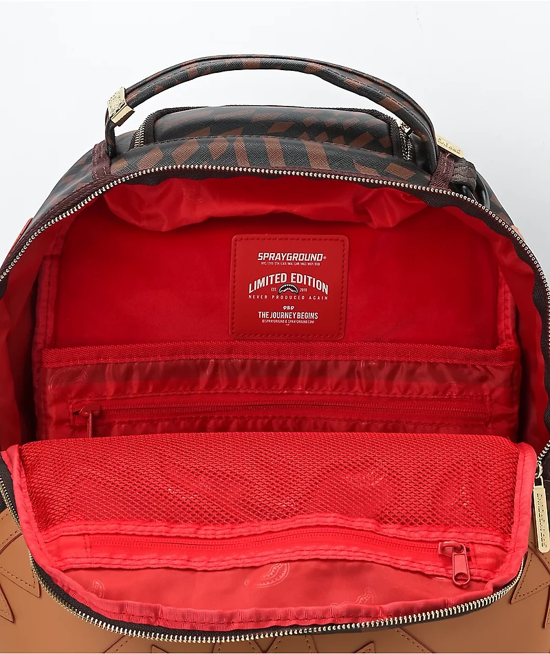 Sprayground Trippy Henny Brown Checkerboard Backpack