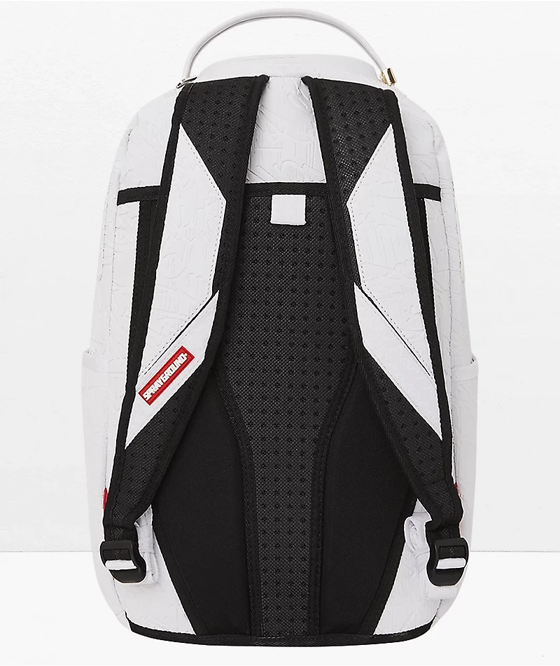Sprayground White Scribble Debossed Backpack