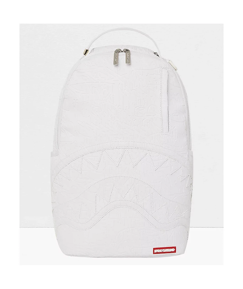 Sprayground White Scribble Debossed Backpack