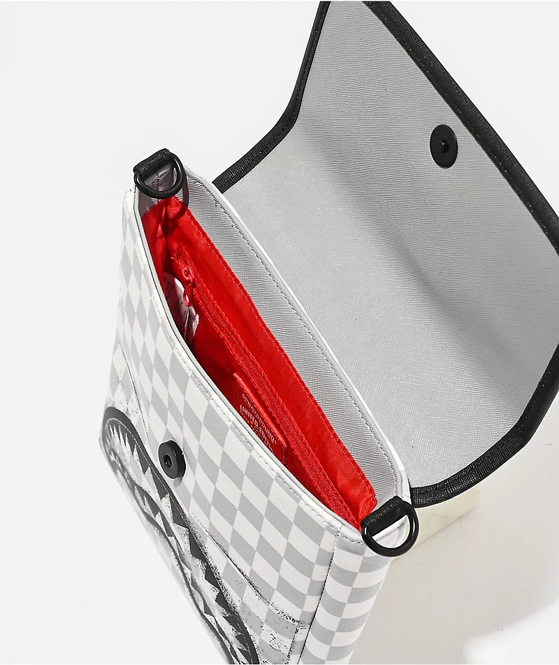 Sprayground White Stencil Shark Messenger Bag