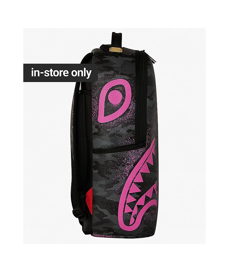 Sprayground X Peanuts Snoopy Pink Stencil Grey Camo Backpack