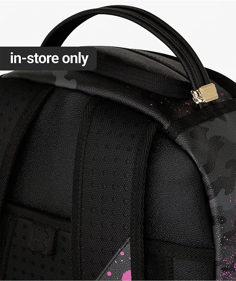 Sprayground X Peanuts Snoopy Pink Stencil Grey Camo Backpack