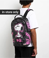 Sprayground X Peanuts Snoopy Pink Stencil Grey Camo Backpack