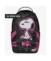 Sprayground X Peanuts Snoopy Pink Stencil Grey Camo Backpack