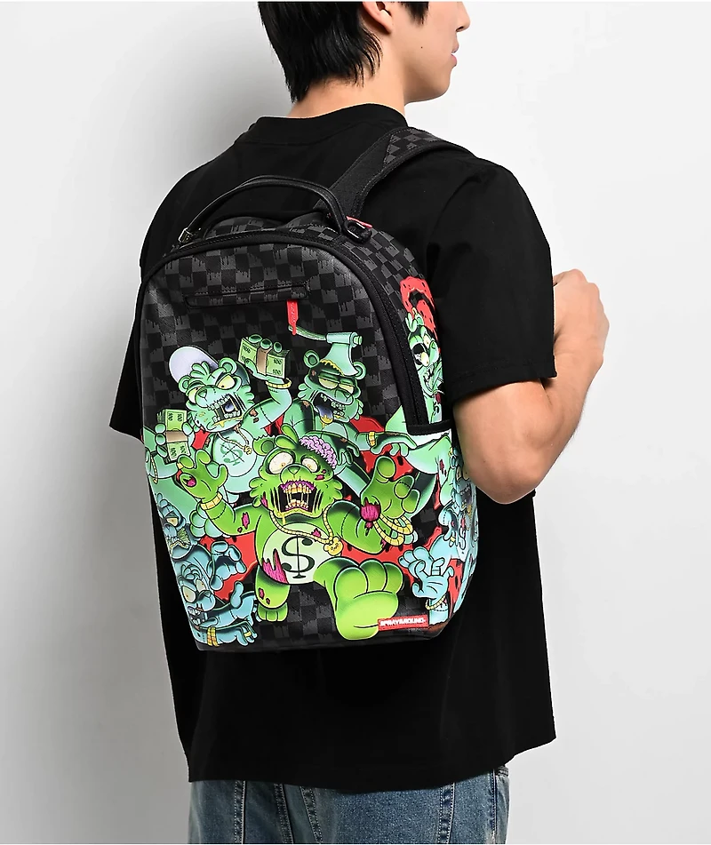 Sprayground Zombie Bears Black & Green Backpack