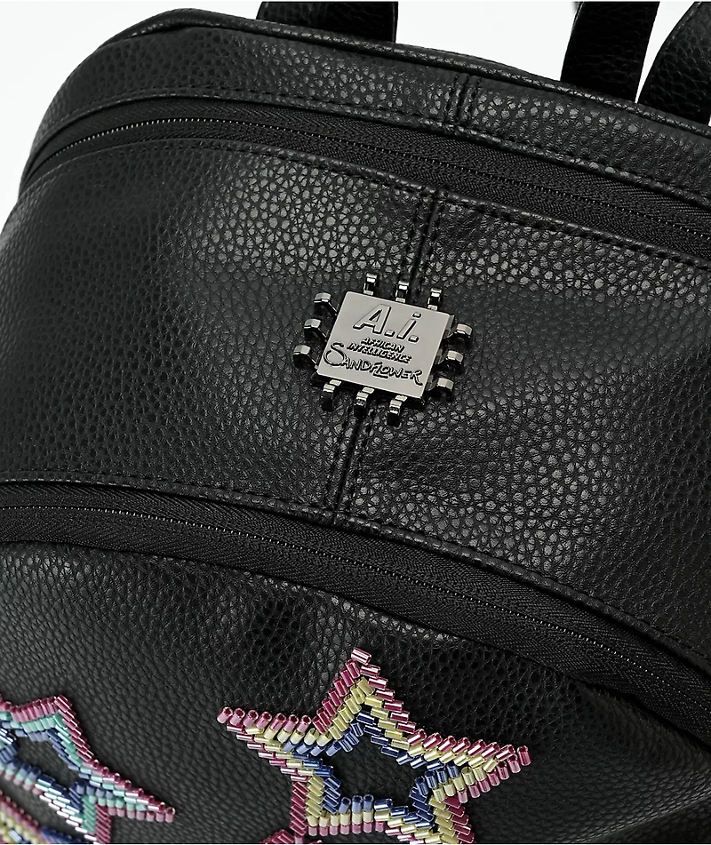 Sprayground x AI Beaded Shark Savage Black Mini Backpack