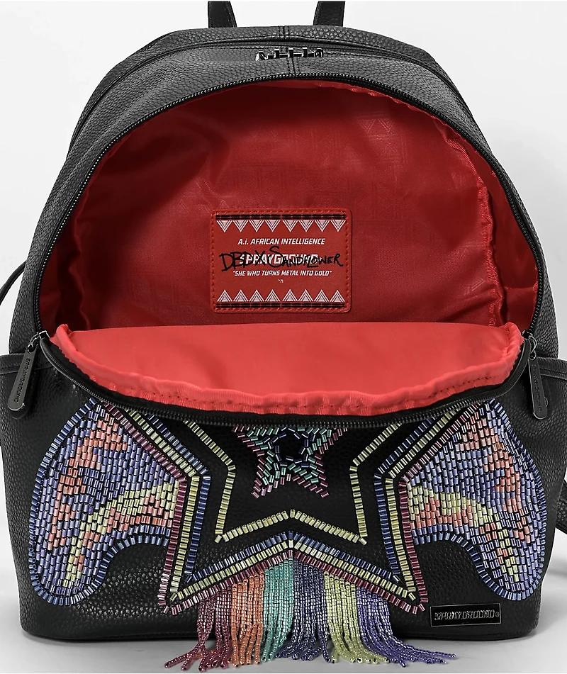 Sprayground x AI Beaded Shark Savage Black Mini Backpack