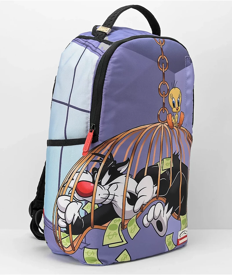 Sprayground x Looney Tunes Tweety VS Sylvester Purple Backpack