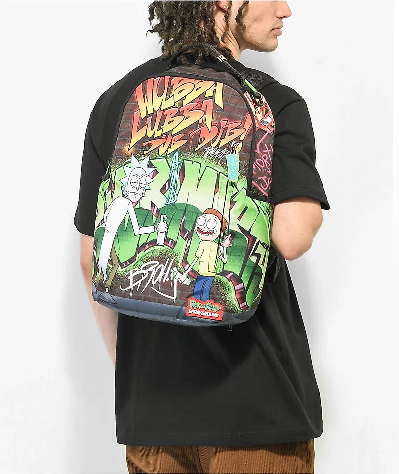 Sprayground x Rick And Morty Graffiti Black Backpack