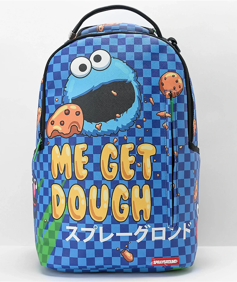 Sprayground x Sesame Street Cookie Monster Bubble Blue Leather Backpack