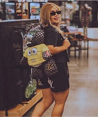 Sprayground x Spongebob Money Bear Teddy Bear Grey Checkered Backpack