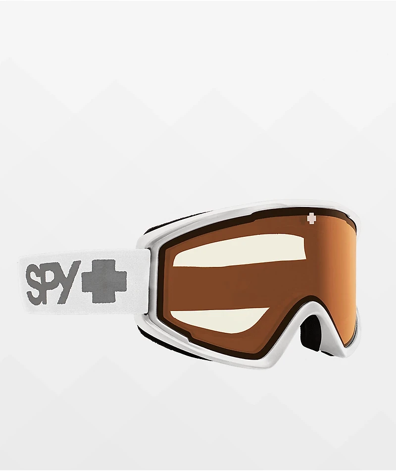 Spy Crusher Elite Matte White & Persimmon Snowboard Goggles