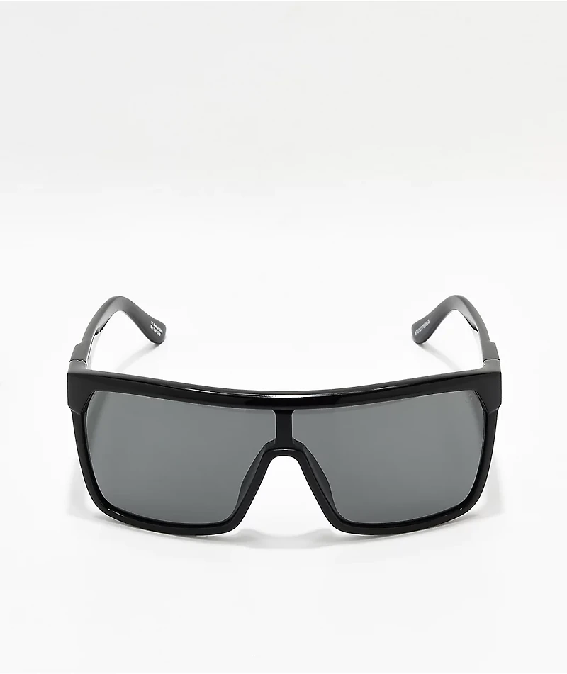 Spy Flynn Black Gloss, Matte Black, Grey-Green Happy Lens Sunglasses