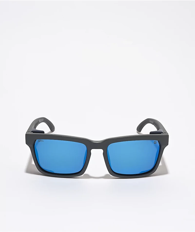Spy Helm Matte Dark Grey & Happy Gray Green Polarized Sunglasses