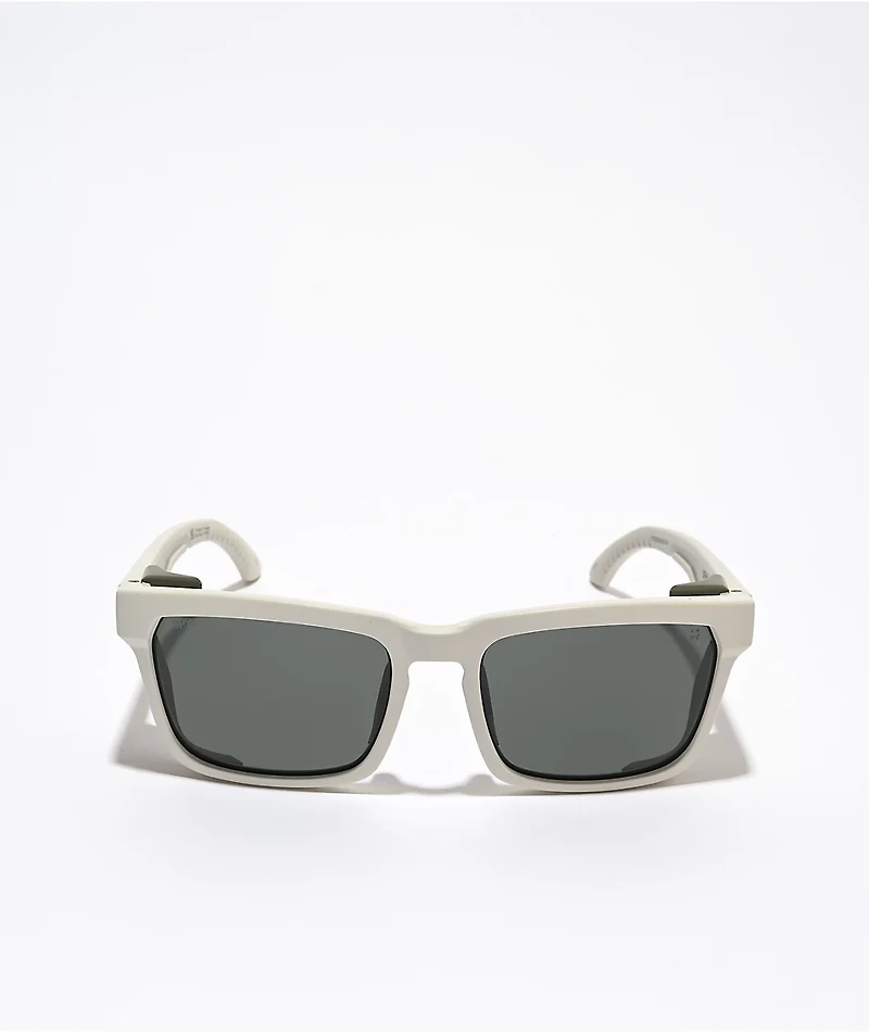 Spy Helm Tech Matte Vintage White & Happy Gray Green Sunglasses
