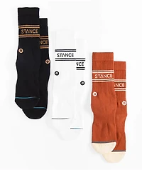 Stance Basic Orange, White & Black 3 Pack Crew Socks