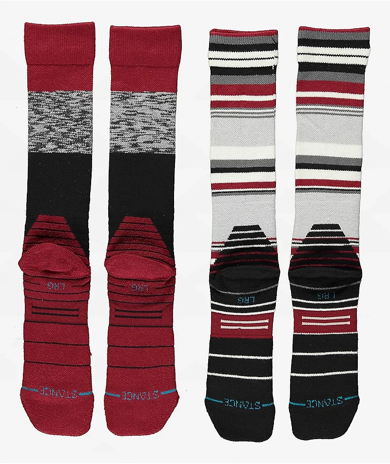Stance Block Red & Black 2 Pack Snow Socks