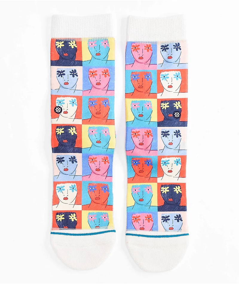 Stance Flower Faces Crew Socks