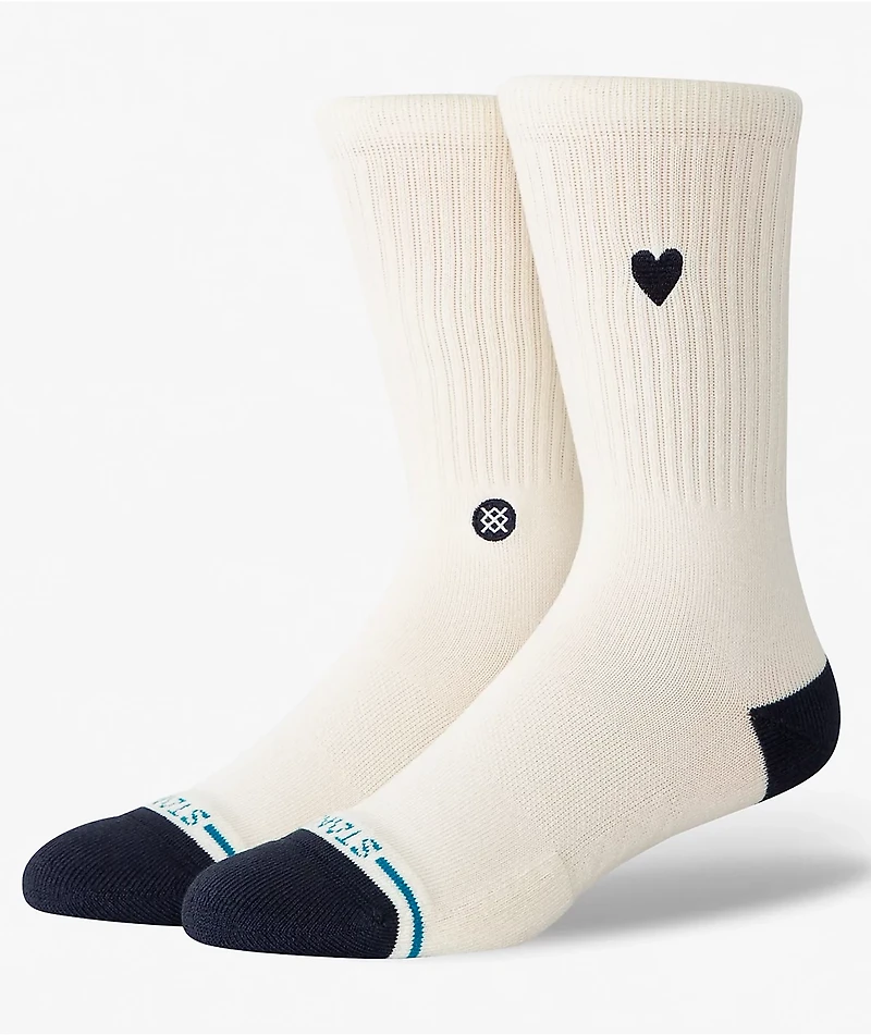 Stance Heart Off White Crew Socks