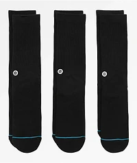 Stance Icon Black 3 Pack Crew Socks