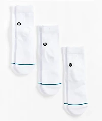 Stance Icon White 3 Pack Ankle Socks