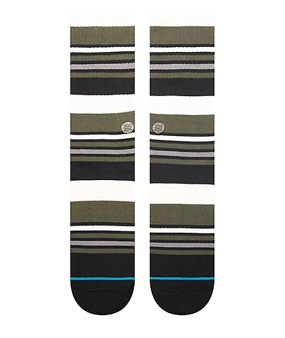 Stance Mossy Green & Black Stripe Crew Socks