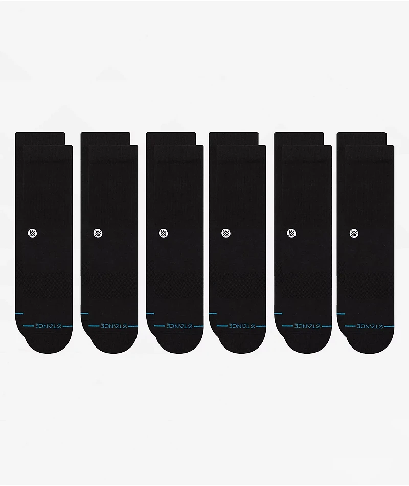 Stance Origin 6 Pack Black Crew Socks