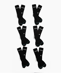 Stance Origin 6 Pack Black Crew Socks