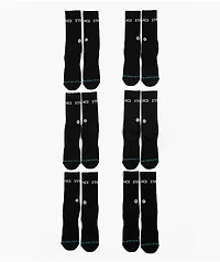 Stance Origin 6 Pack Black Crew Socks