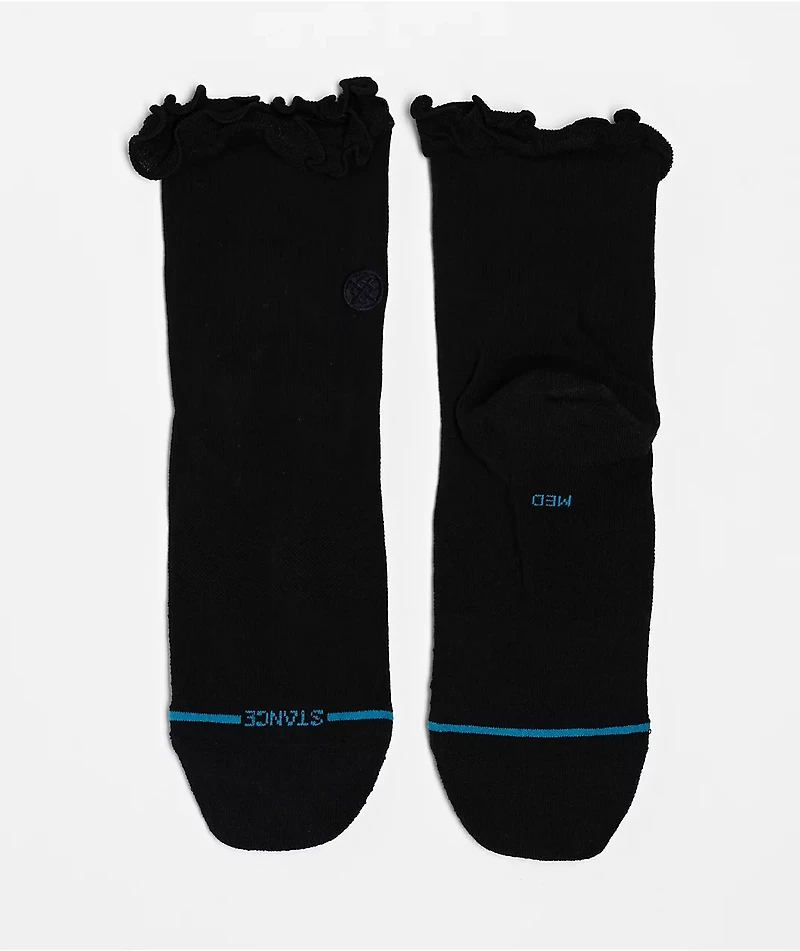 Stance Ruffle Icon Black Quarter Crew Socks