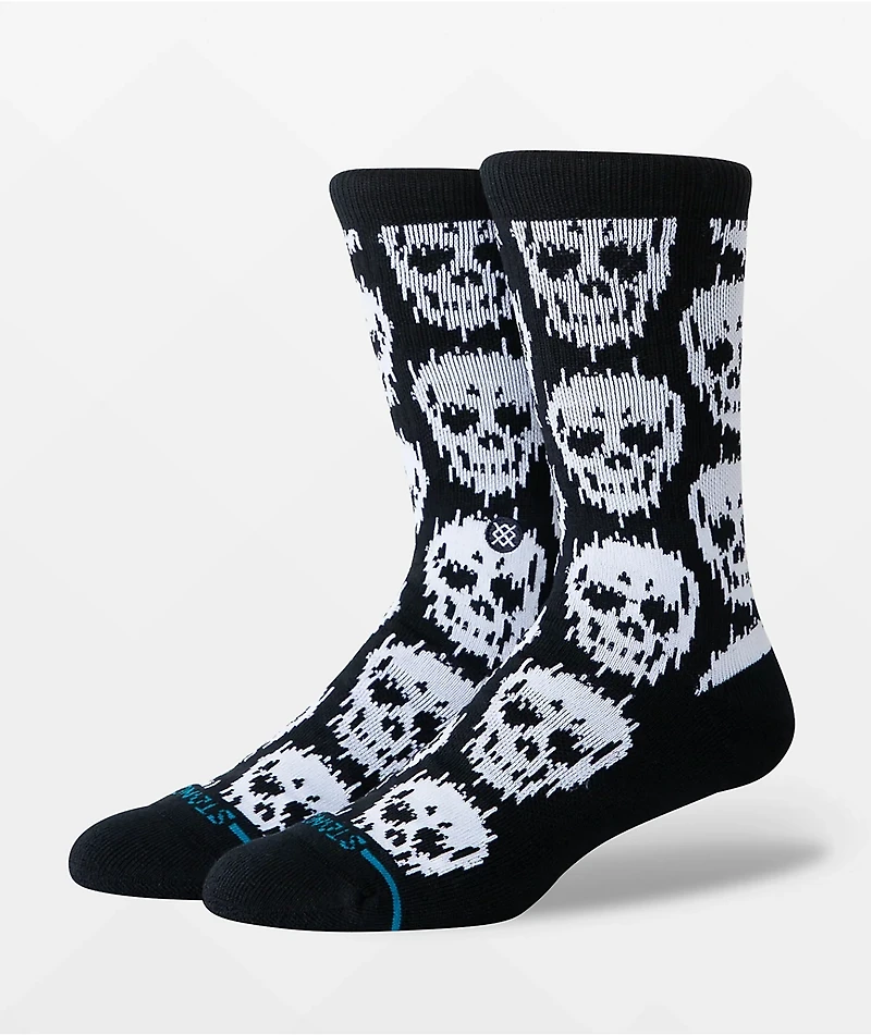 Stance Static Skull Black Crew Socks