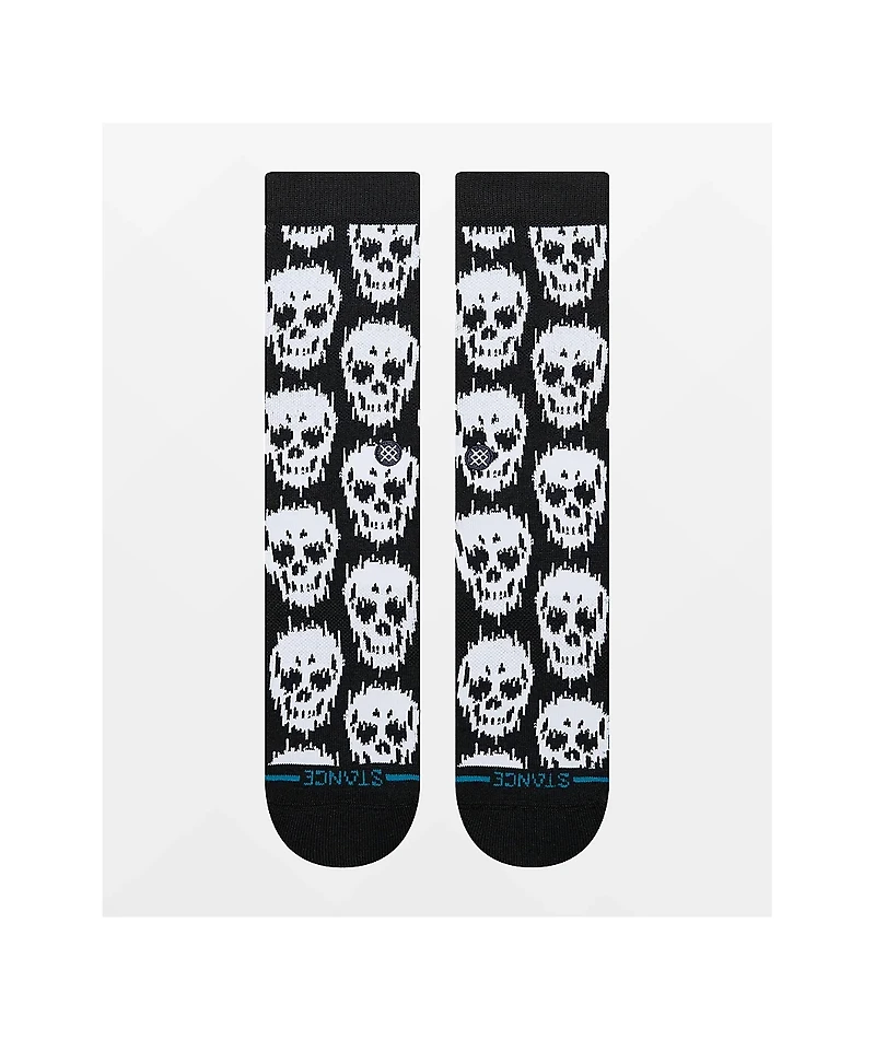Stance Static Skull Black Crew Socks