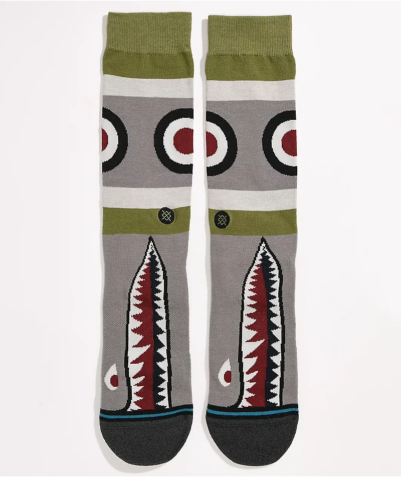 Stance Warbird Grey & Green Crew Socks