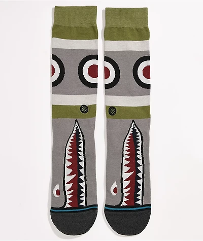Stance Warbird Grey & Green Crew Socks