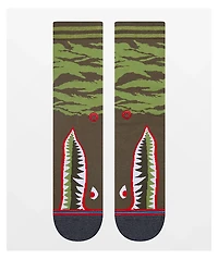 Stance Warbird Shark Olive Camo Crew Socks