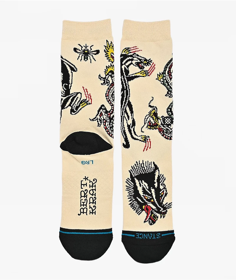 Stance x Bert Krak Battle Cream Crew Socks