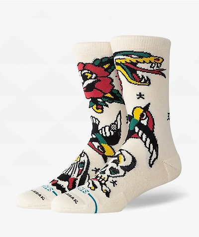 Stance x Bert Krak Flash Natural Crew Socks