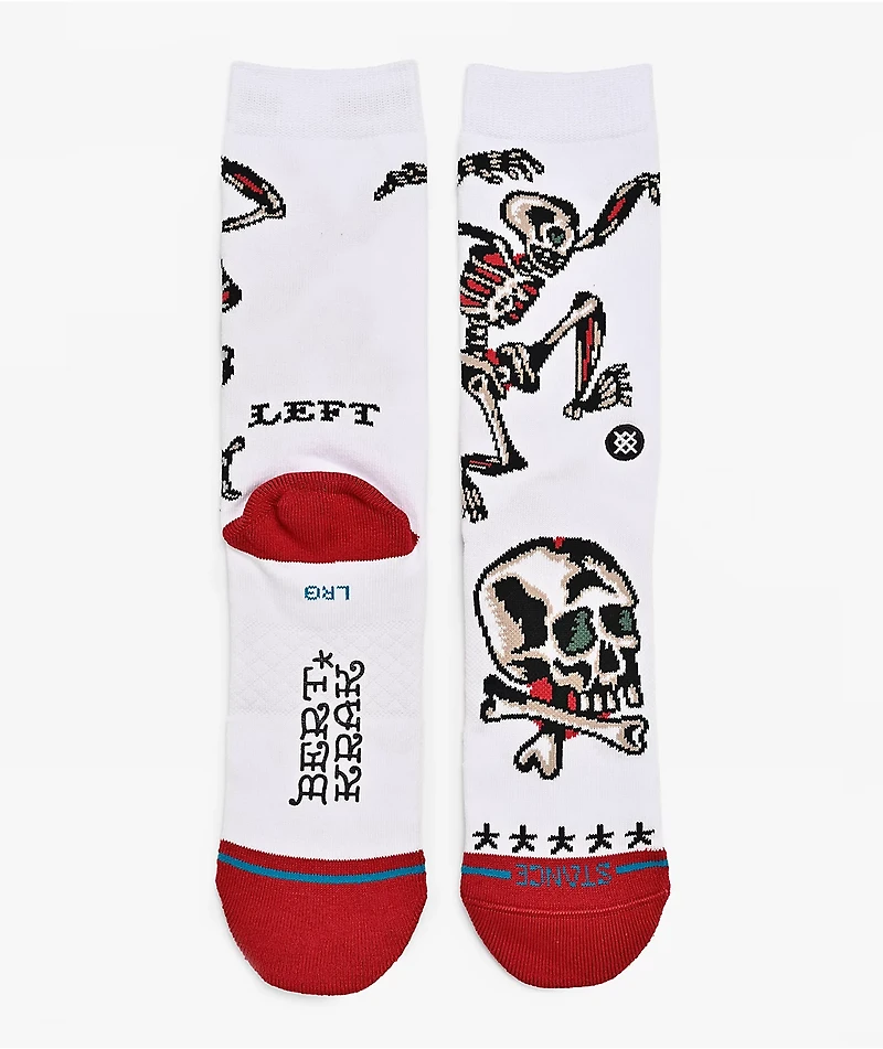 Stance x Bert Krak Skeleton White Crew Socks