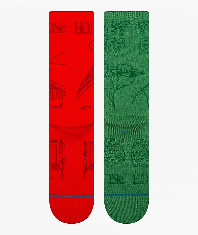 Stance x Home Alone Red & Green Crew Socks