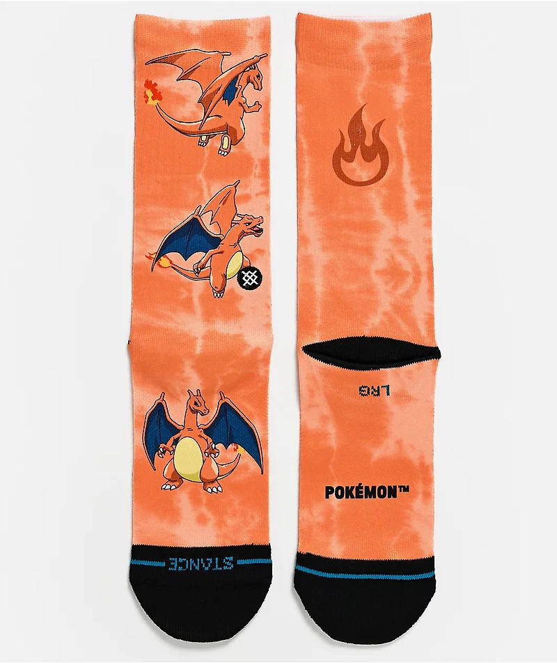 Stance x Pokémon Charizard Orange Crew Socks
