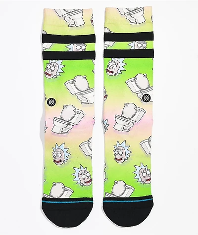 Stance x Rick and Morty The Seat Green & Pink Crew Socks