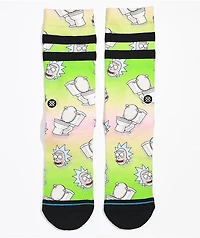 Stance x Rick and Morty The Seat Green & Pink Crew Socks