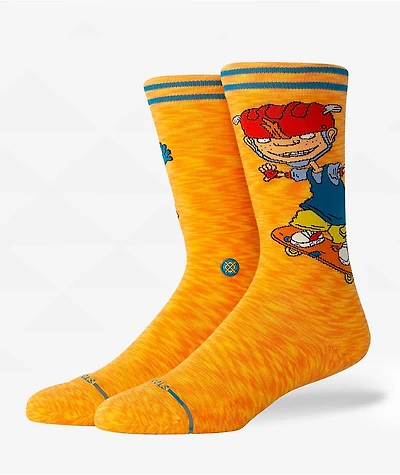 Stance x Rocket Power Sam And Twister Orange Crew Socks